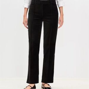 Loft velvet straight leg pants